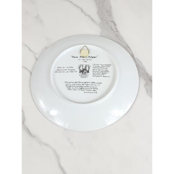 Hedi Keller Nativity Three Magic King 9 1/2" Decor Plate 1982 Porcelain German - Picture 10 of 12